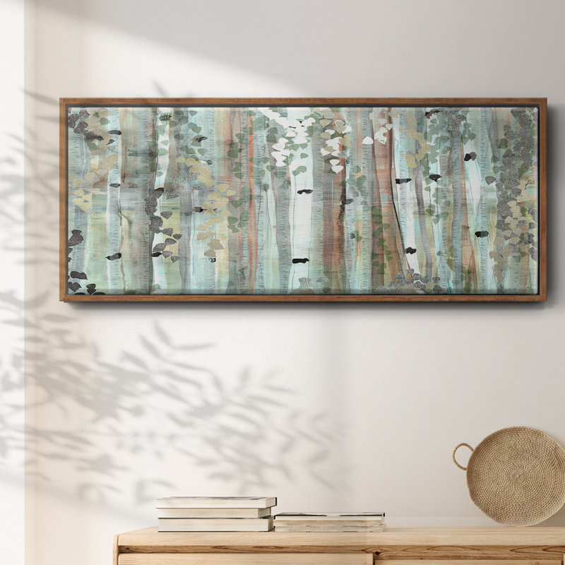 Spring Birch Meadow- Framed Canvas, 24" H x 60" W