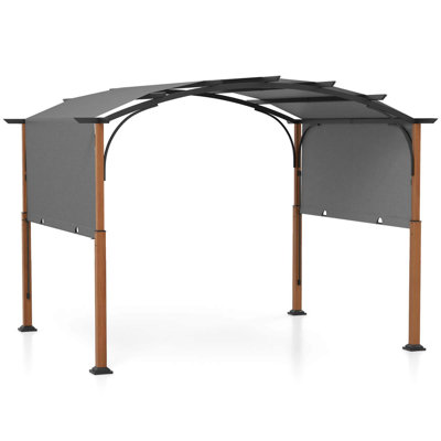 Pergola d'extérieur avec poteaux rétractables 10 x 12 pi Costway