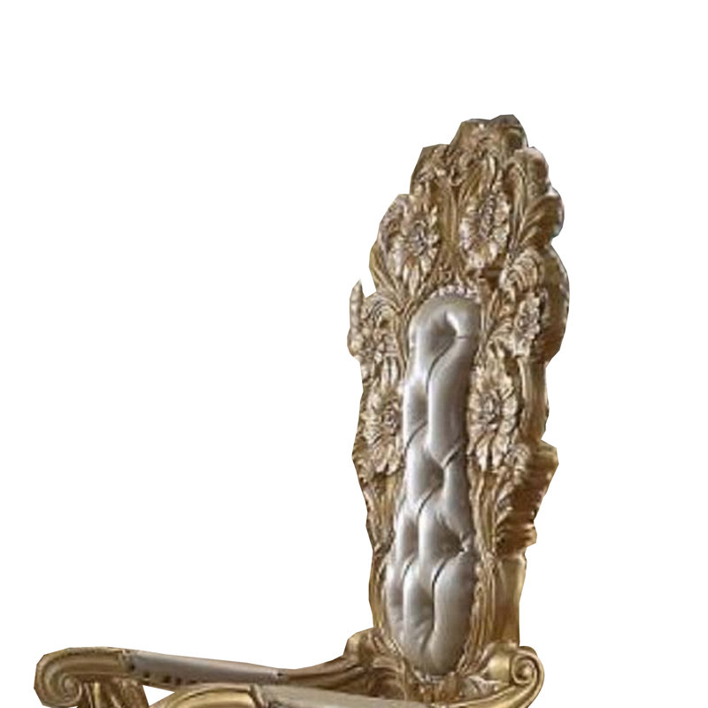 Ensemble de 2 chaises de salle à manger Otis, similicuir touffeté doré clair classique
