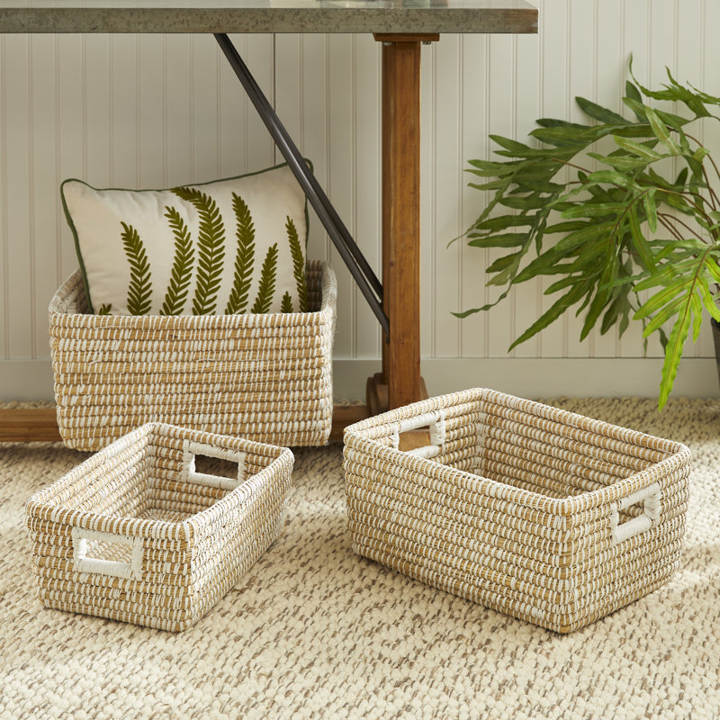 Seagrass Handmade Seagrass Decorative Basket Set
