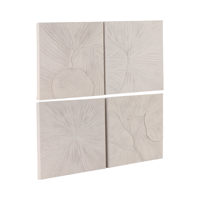 Set Of 4 22X22 Mushroom Dimensional Wall Art