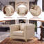Canapé Chesterfield modulaire de style Mid-Century avec capitonnage à boutons, accoudoirs garnis de métal et pieds minces, comprend 2 coussins-133286213