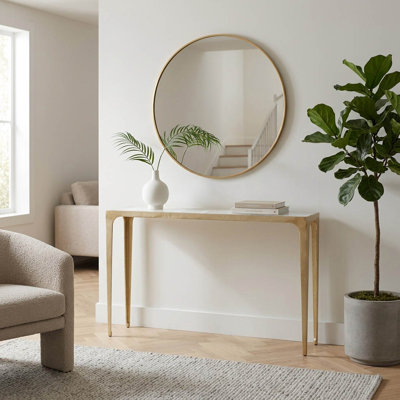 Console en aluminium avec plateau encastré Selenite