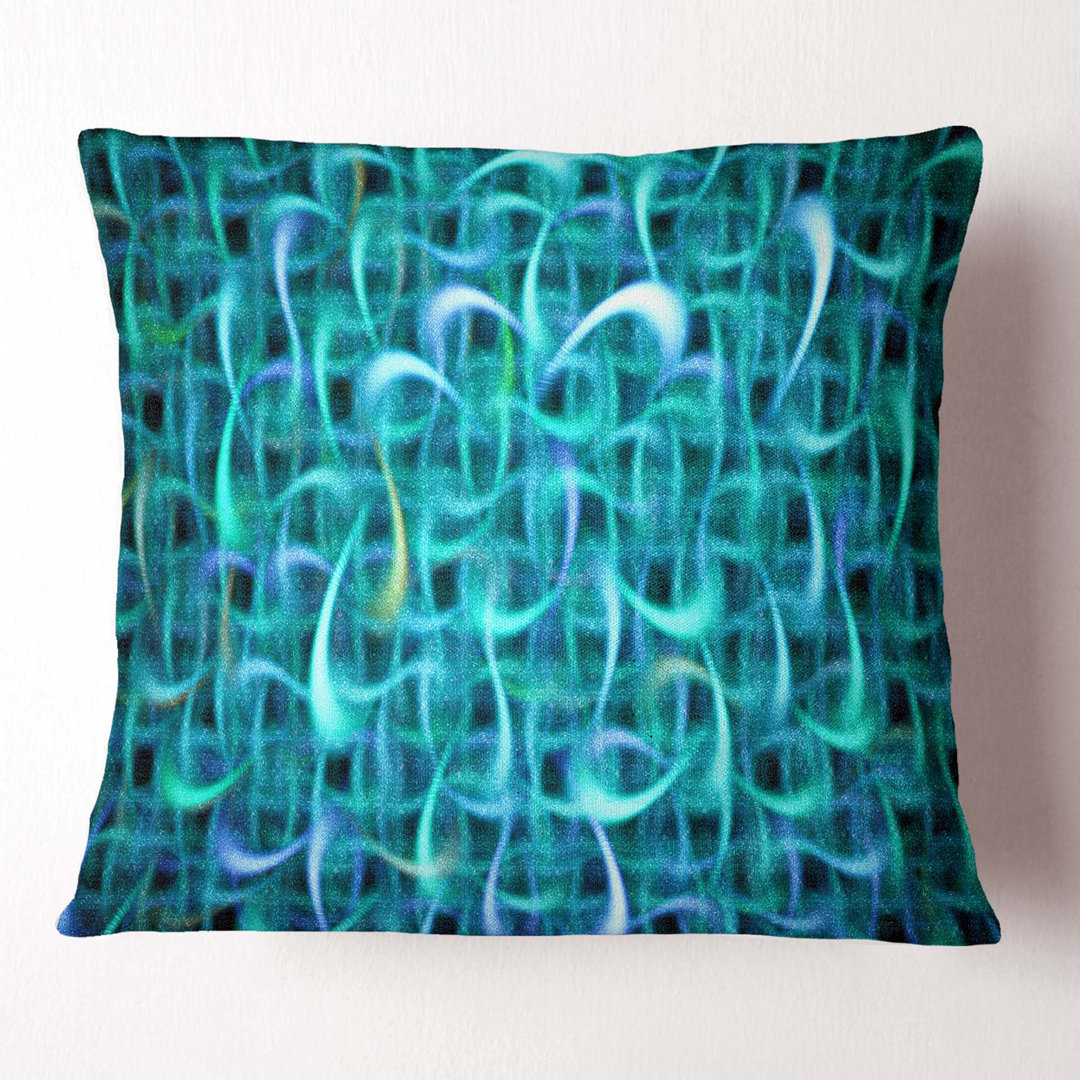Abstract Watercolor Fractal Pattern Square Pillow Cover & Insert Design Art