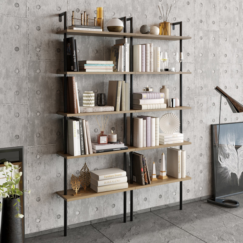 Innis Ladder Bookcase, Black/Oak