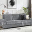 Velours côtelé gris avec porte-gobelets - 3 tissus tactiles 83,86 po compressés et doux-1393188993