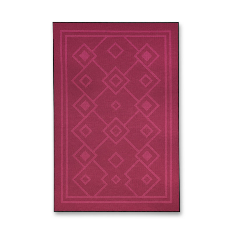 Tapis mauve à motif géométrique lavable Mosso, 2' x 2'11"