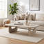 Table basse rectangulaire minimaliste moderne d'aspect marbre avec pieds arqués - Montage facile - 140 cm L x 75 cm P x 40 cm H