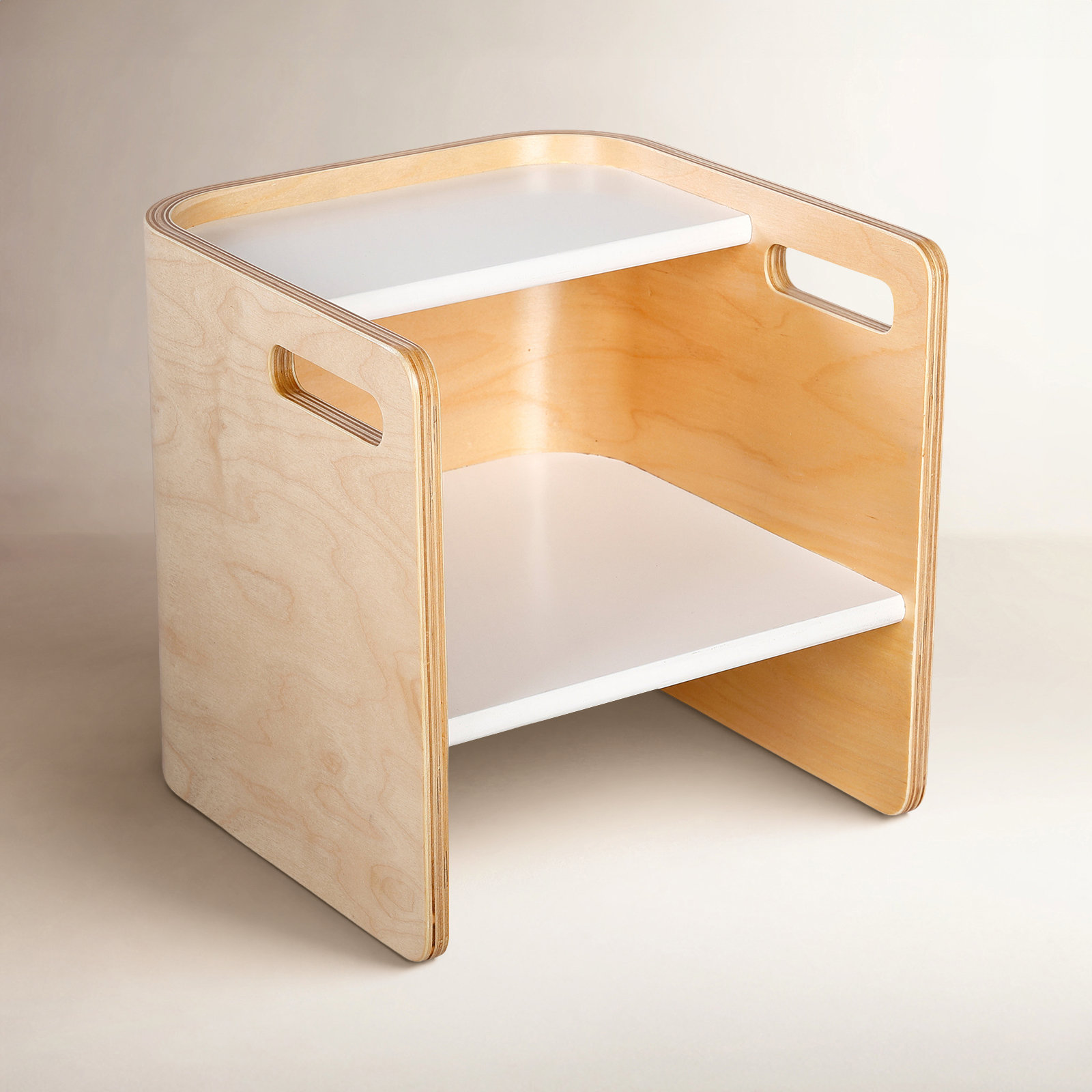 ECR4Kids Bentwood Multipurpose Kids Cube Chair, White