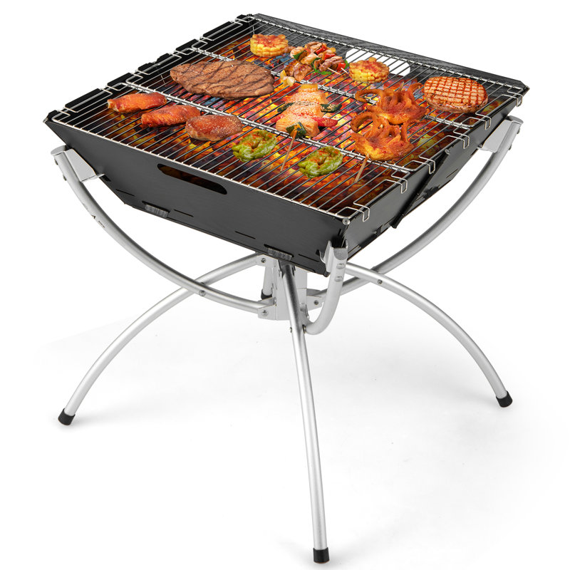 Nihasvi Square Aluminium Smokeless Fire Pit, Black/Silver