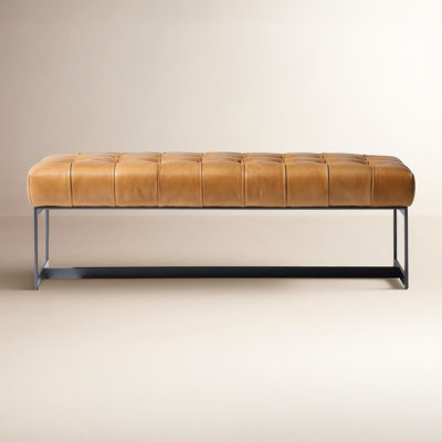 Lianne 56" Genuine Leather Entryway Bench
