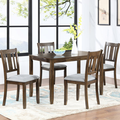 4 chaises de salle à manger en bois de noyer - siège rembourré avec coussins en bois d'apparence moderne et élégante Home Essential