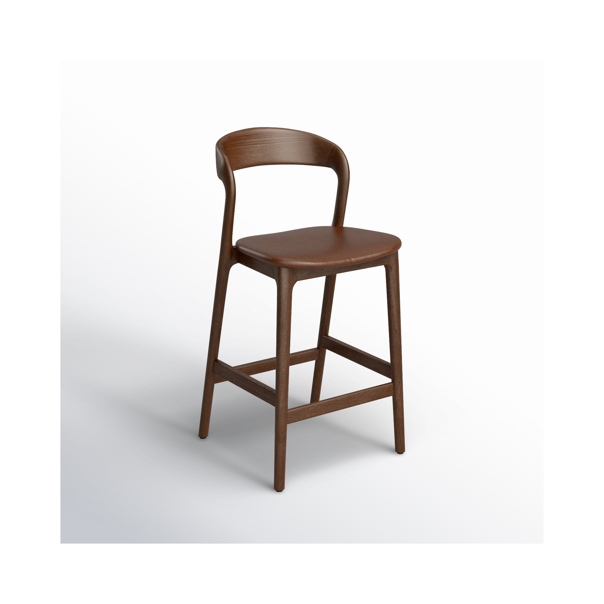 Kayla Leather Bar & Counter Stool, Counter Stool (26" Seat Height), Umber Ash