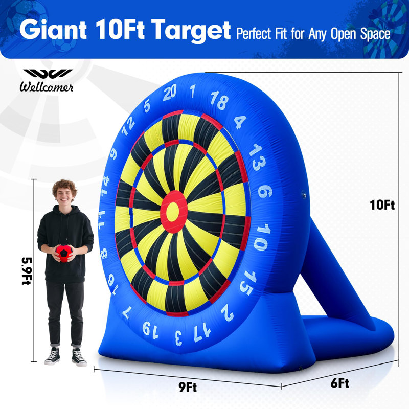 Jeu de cible de soccer et de tir à l'arc Wellcomer 10FT