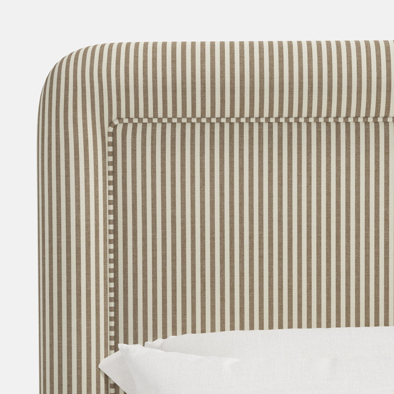 Stoffer Home x Cloth and Co. Marisa Bed, California King, Jane Stripe Burlap