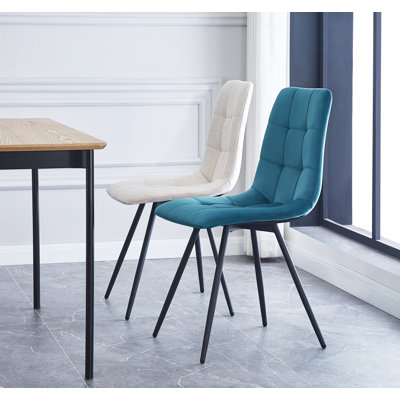 Ensemble de 2 chaises en velours bleu Waltwilder