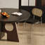 Table ronde tridimensionnelle rétro noire et brune-1948480042