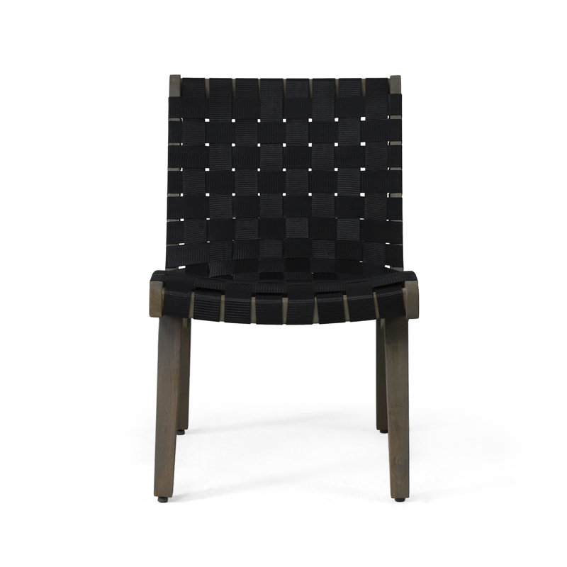 Chaise de patio Fermont, Structure grise / assise noire