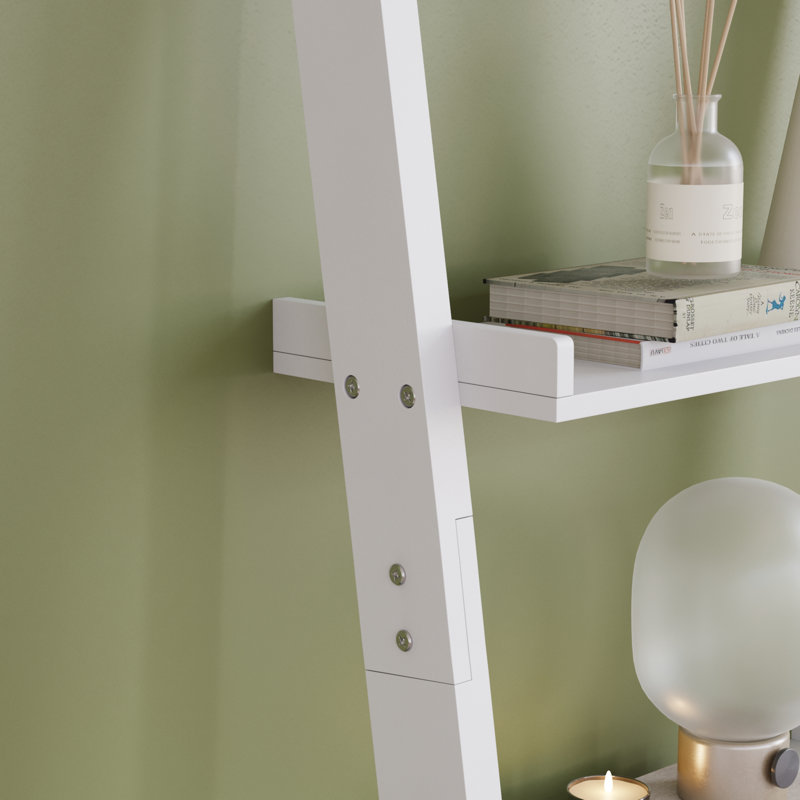 Ogilvie 56cm W Ladder Bookcase, White, 154cm H
