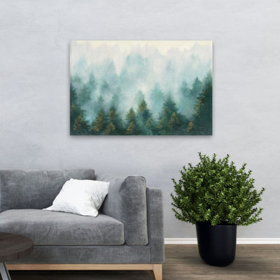 Forêt brumeuse - bleu turquoise