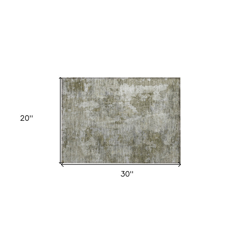 Tapis extérieur lavable et antidérapant abstrait 2 pi x 3 pi vert