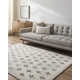 Rectangle Niara Abstract Hand Tufted Wool Area Rug in Brown/Ivory