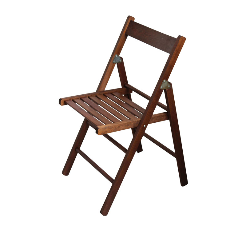 Cepheus Solid Wood Patio Folding Chair Folding Chair, Walnut