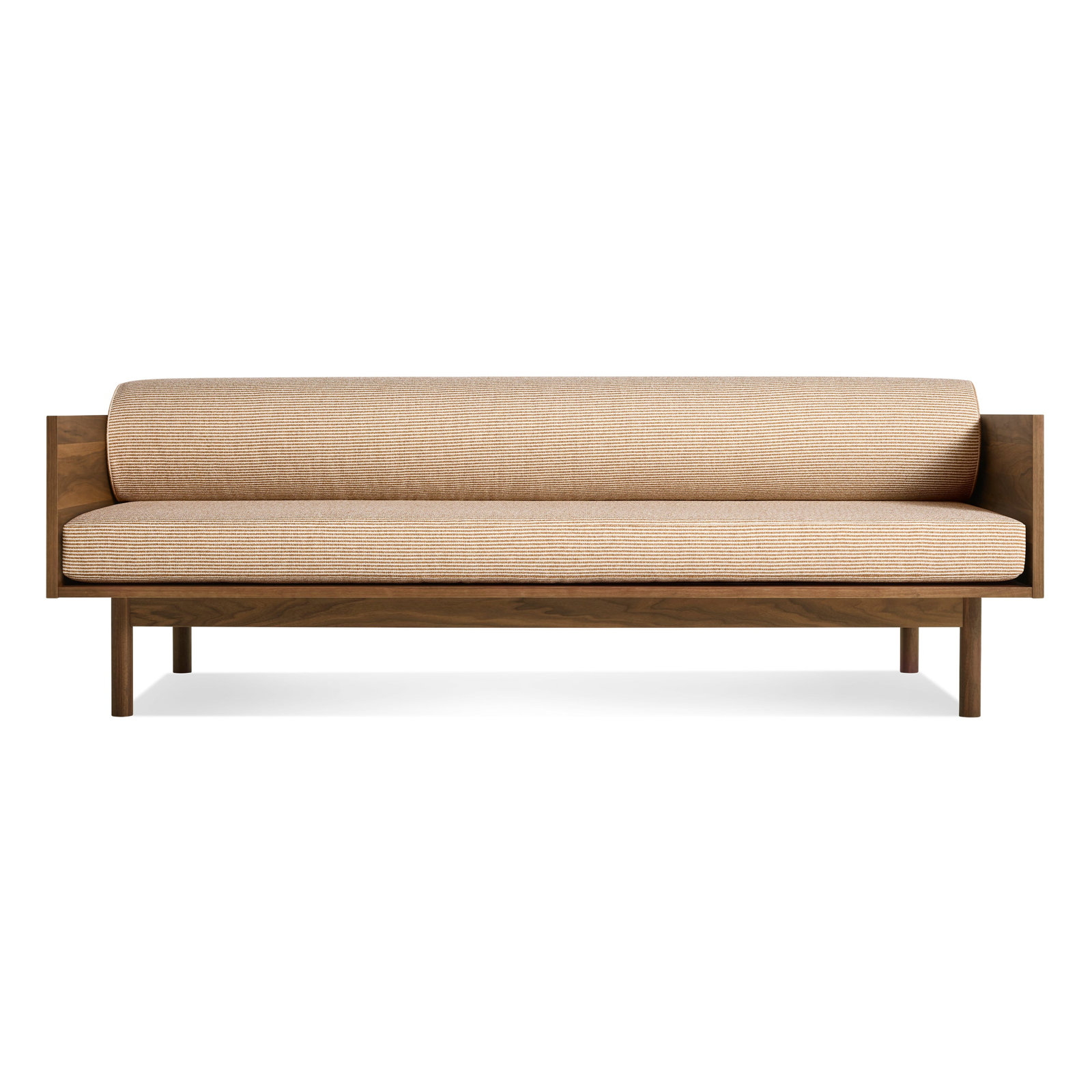 Souvenir 87'' Upholstered Sofa, Walnut, Irving Copper Stripe