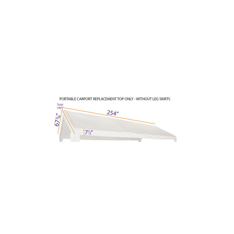 Auvent de remplacement l 10 pi 8 po x P 20 po, Blanc