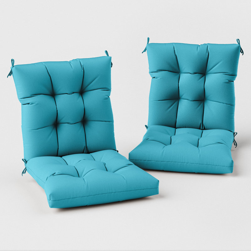 Anjelyka 22"W X 22"D Outdoor Cushions 5" Indoor And Outdoor Seat/Back Cushion, Lake Blue