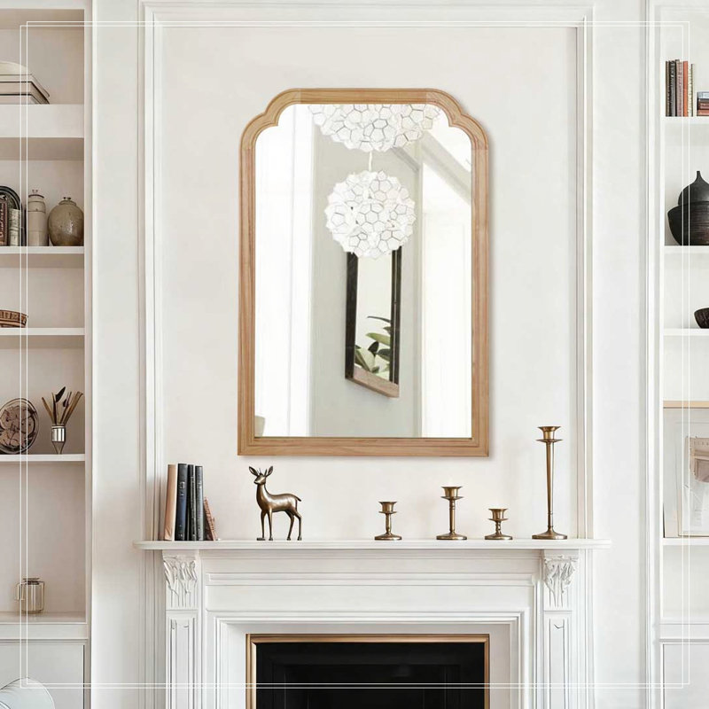 Miroir de coin, Bois naturel, 36 po x 24 po