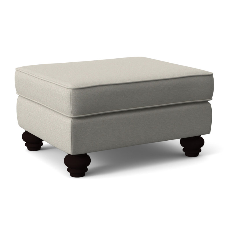 Lowell Upholstered Ottoman, Java Finish, White Performance Fabric; 0851-94