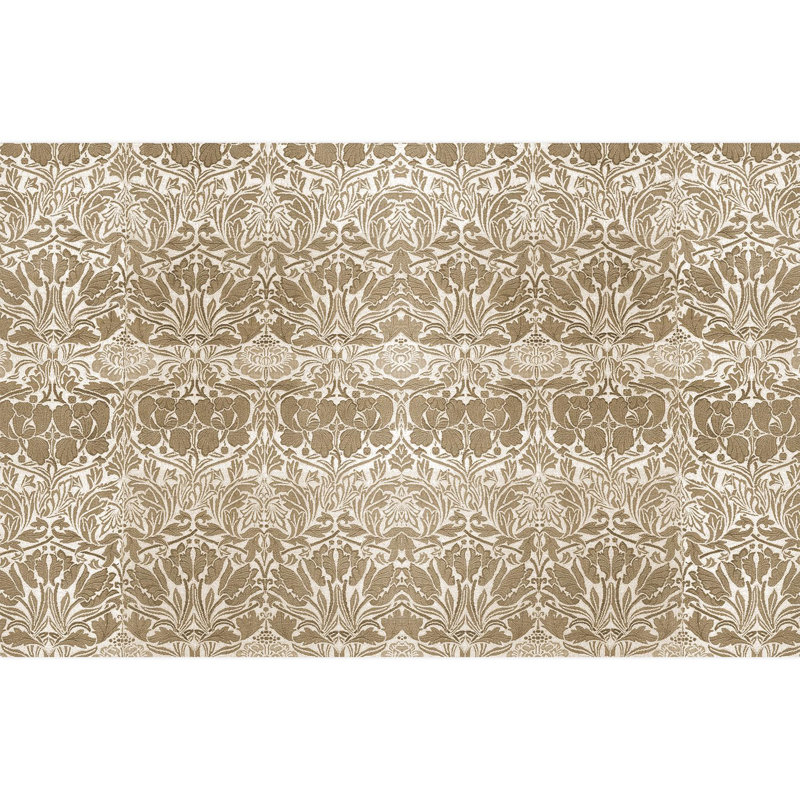 Élégant motif floral brun complexe, L 108 po x l 168 po