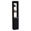 Armoire à linge, 1 porte, 6 tablettes, noir