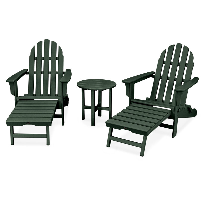 TREX Outdoors Cape Cod 3-Piece Ultimate Adirondack Set, Rainforest Canopy