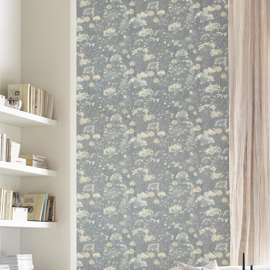 Floral Wallpaper, Gray