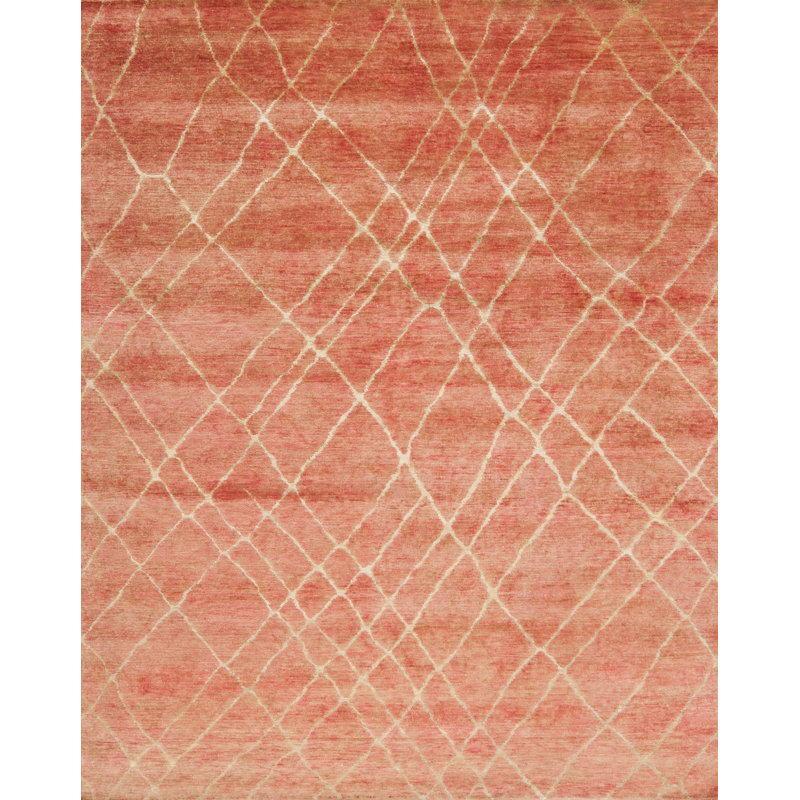 Seville Hand Knotted Area Rug in Pink