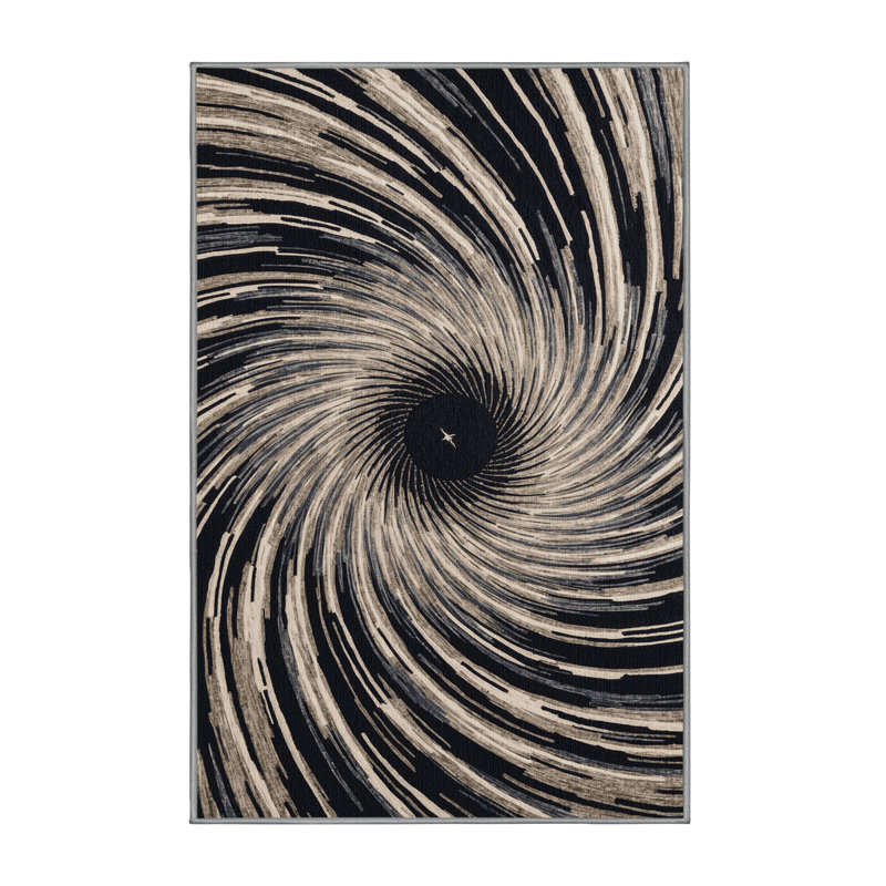 Machine Washable Space Gray Area Rug, Runner 2' x 5'