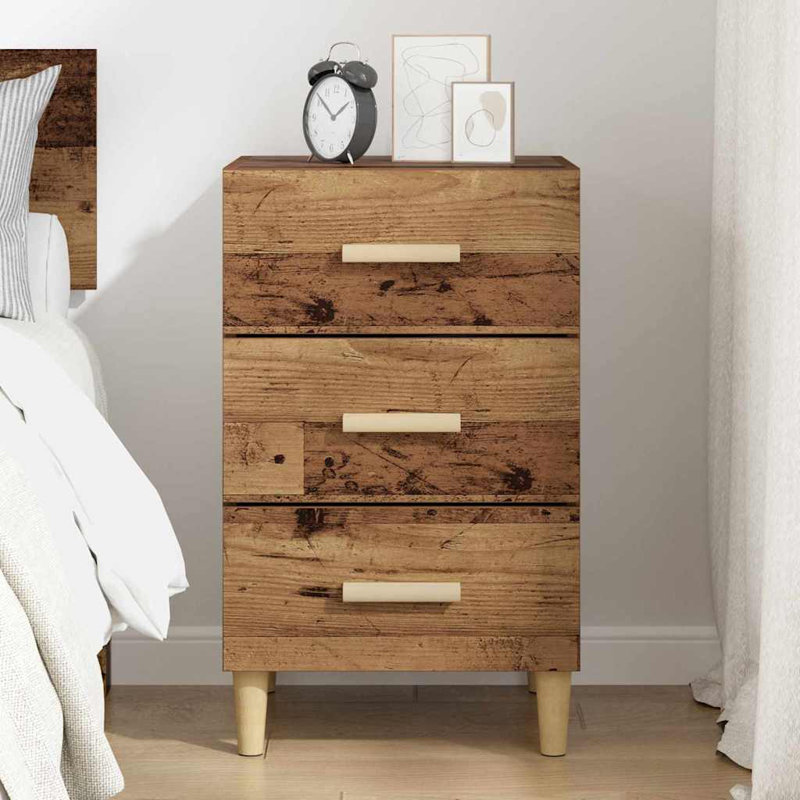 40cm W Manufactured Wood Bedside Table, Old Wood