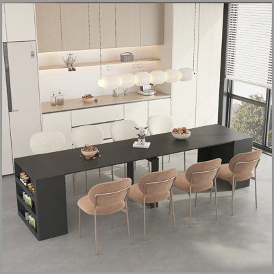 Table de salle à manger extensible pliable pour 1 à 10 personnes, console multifonctionnelle en bois extensible