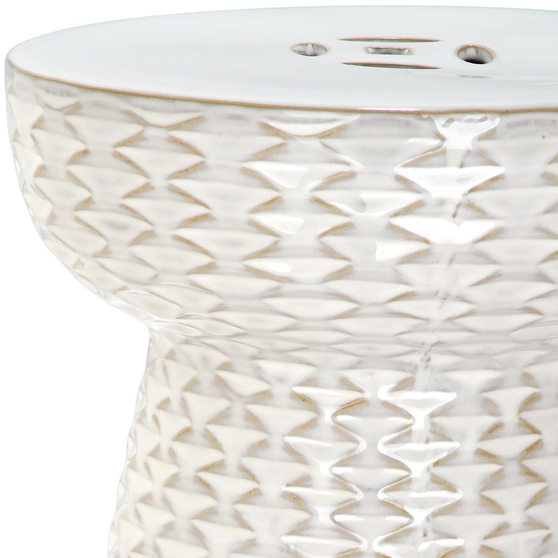Tabouret d'appoint en céramique Verne, Crème