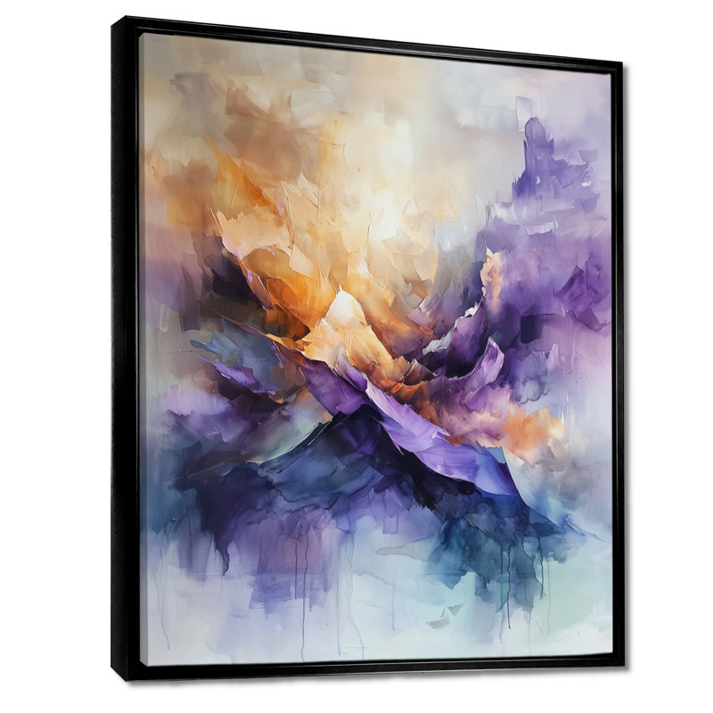Olurotimi orange mauve, danse chromatique d'éternité III - encre liquide, art mural, H 20 po x l 12 po, Noir