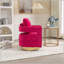 Chaise pivotante en velours polyvalente avec coussin pour différentes pièces, rehaussant le confort et le style.-1781588579