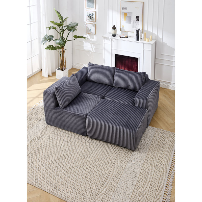 Canapé modulaire Modern, Coduroy gris foncé