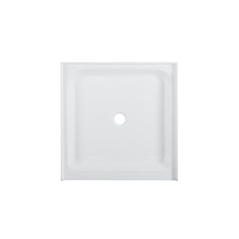 Voltaire 36" x 36" Single-Threshold, Center Drain, Shower Base, White