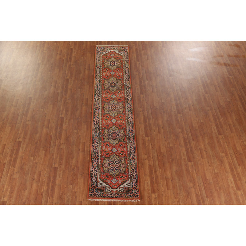 Tapis de couloir indien orange 3x12