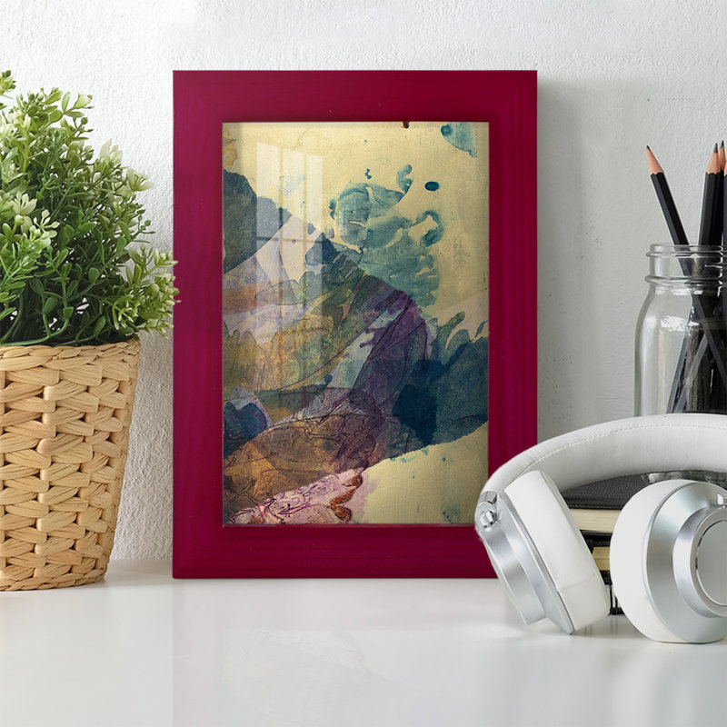 Paysage de Monet VI sur papier, Rouge, H 9 po x l 7 po x P 1 po