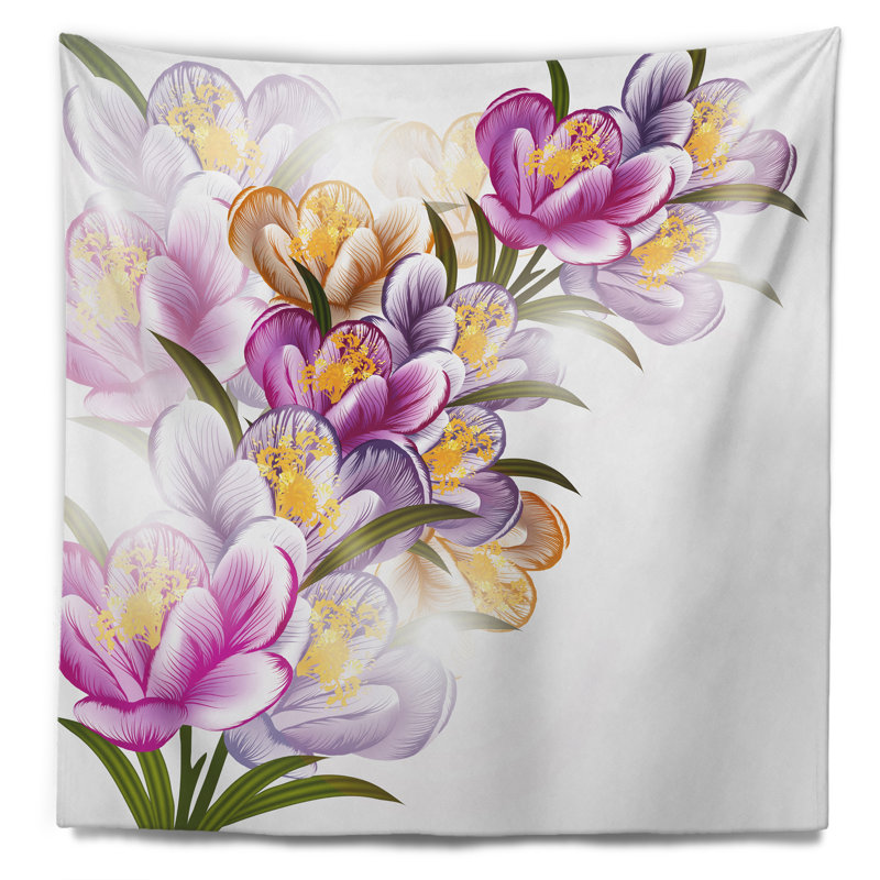 Tapisserie de fleurs pourpres vector Floral, H 50 po x l 60 po