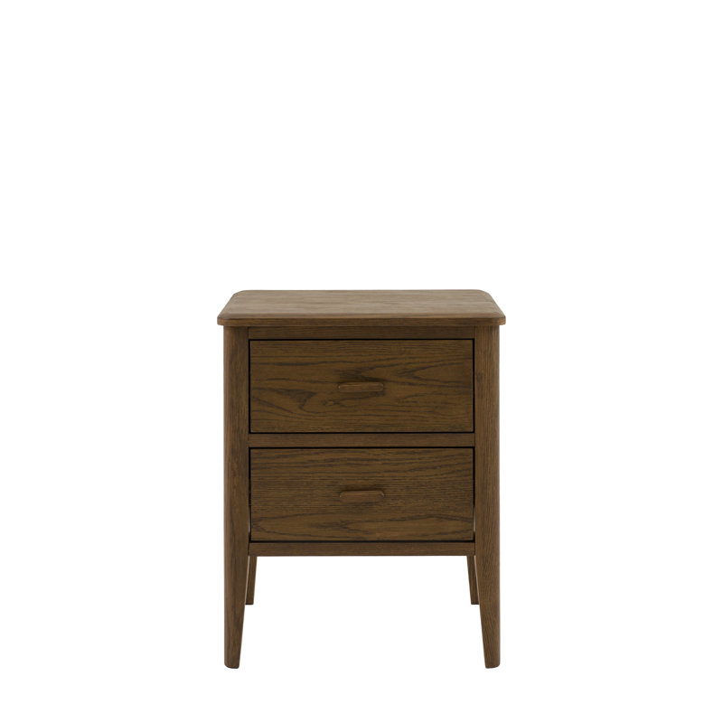 40cm W Solid Wood Bedside Table, Brown