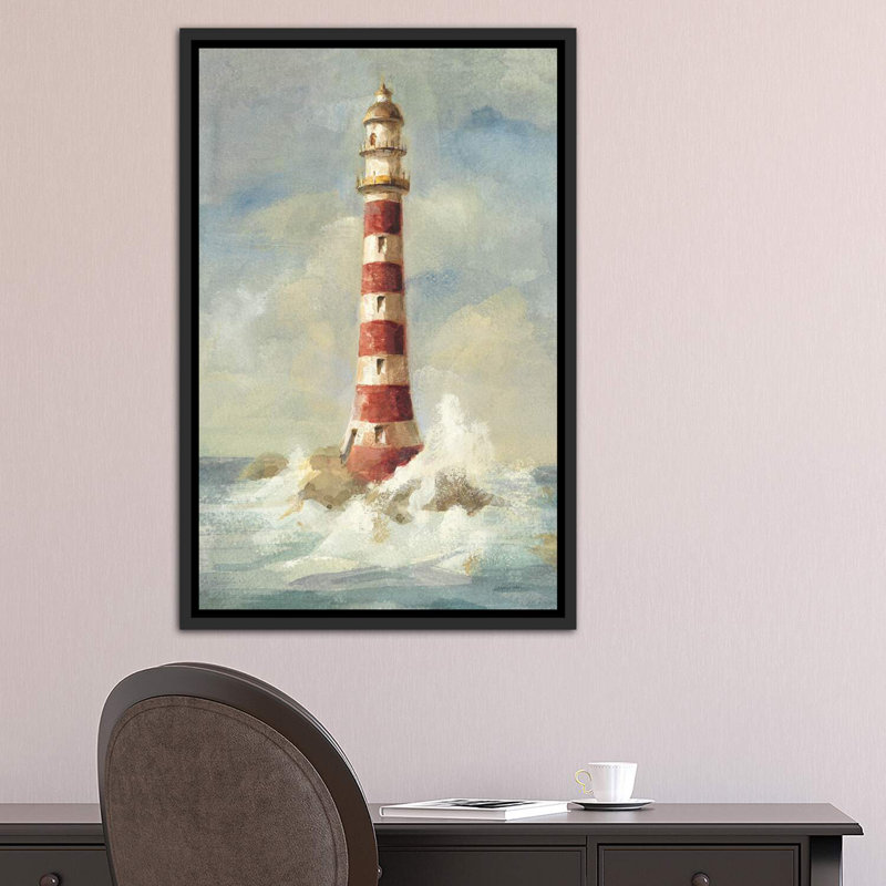 Phare II par Danhui Nai - reproduction d'art, H 40 po x l 26 po x P 1,5 po, Toile encadrée noir délavé